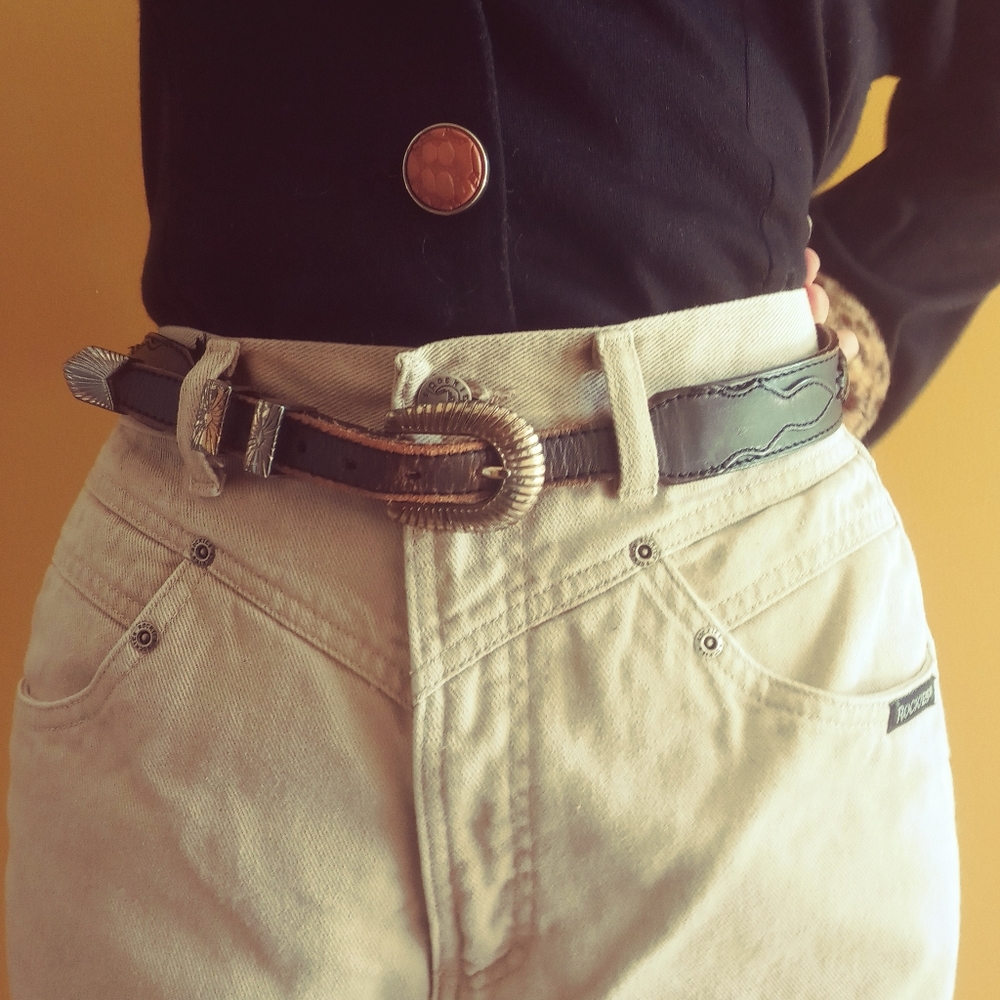 Sold Black Vintage distressed belt